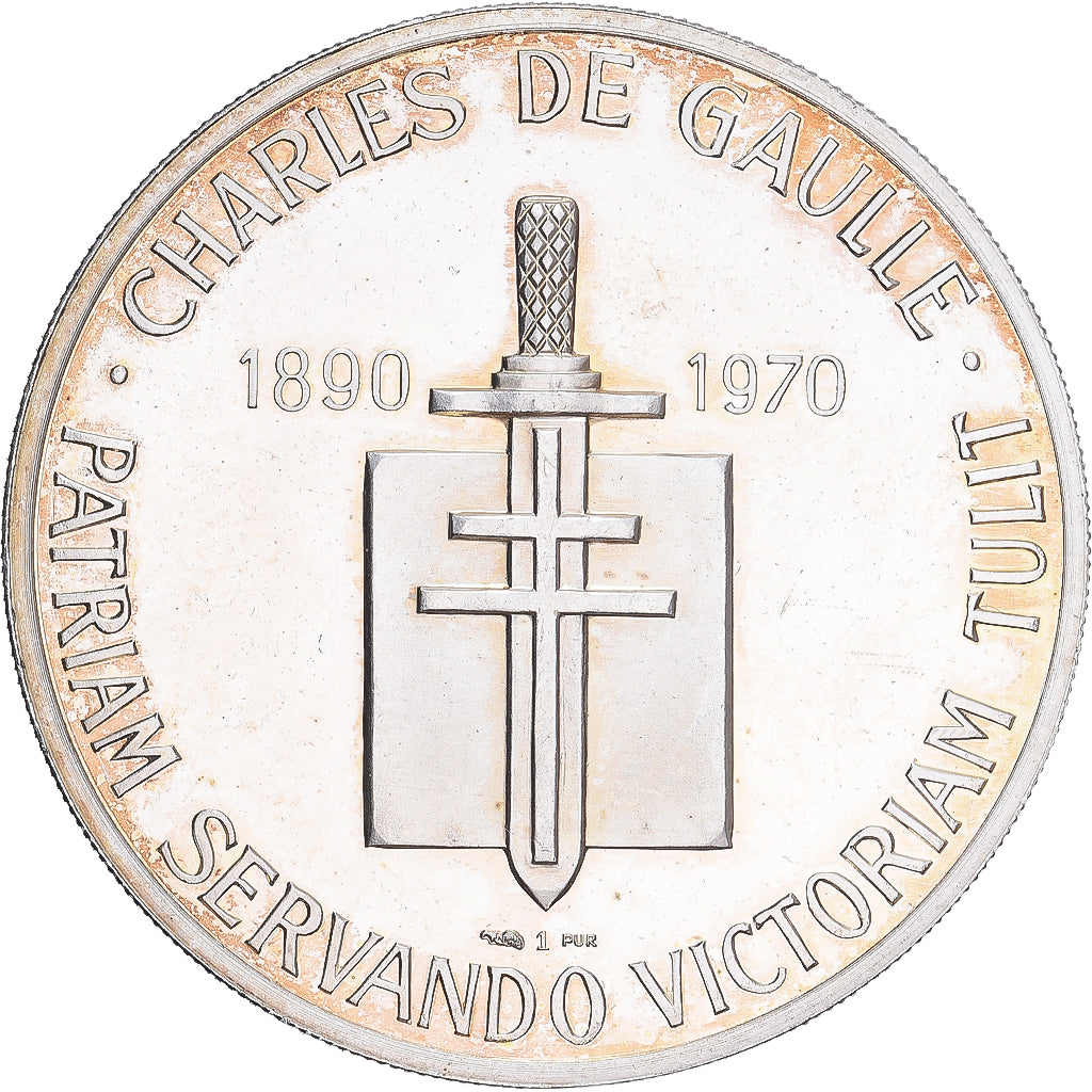 Francia, medaglia, Charles De Gaulle, 1970, BE, SPL-, Argento