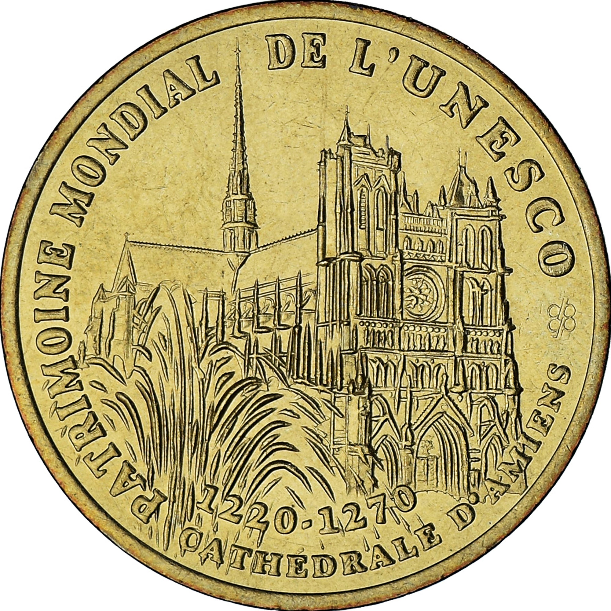 Frankreich, 1 écu d'Amiens, Cathédrale d'Amiens, 1994, VZ, Messing