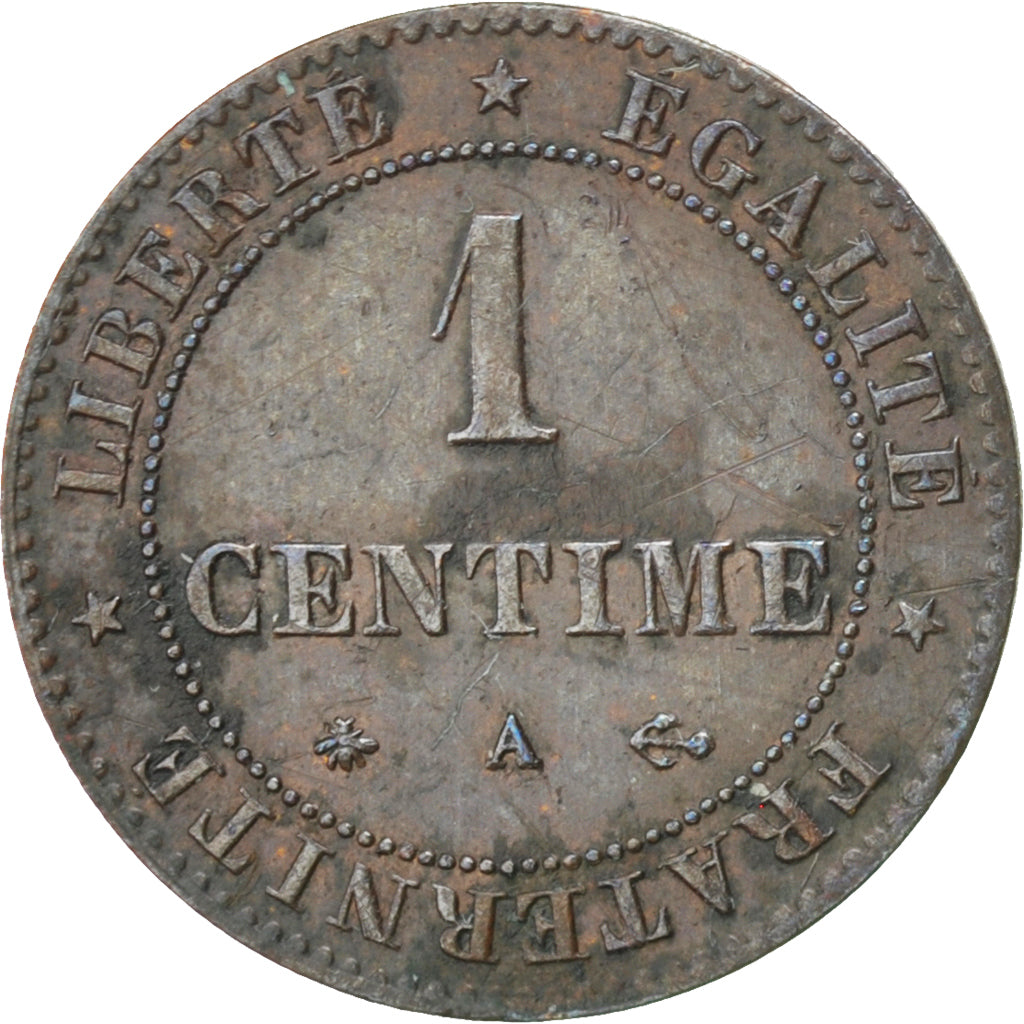 Coin, France, Cérès, Centime, 1872, Paris, AU(50-53), Bronze, KM:826.1