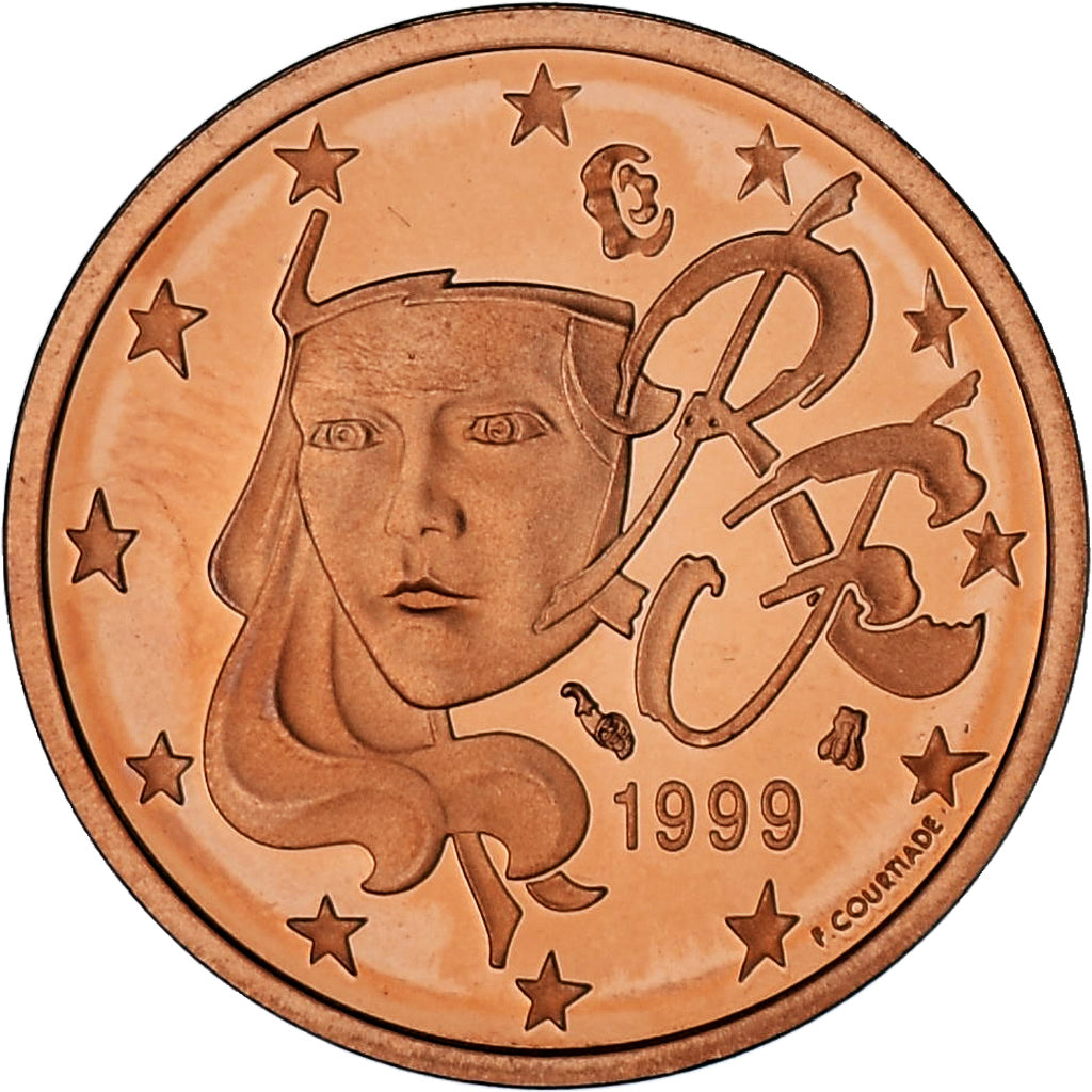 Francia, 2 Euro Cent, 1999, Paris, BE, FDC, Cobre chapado en acero, KM:1283