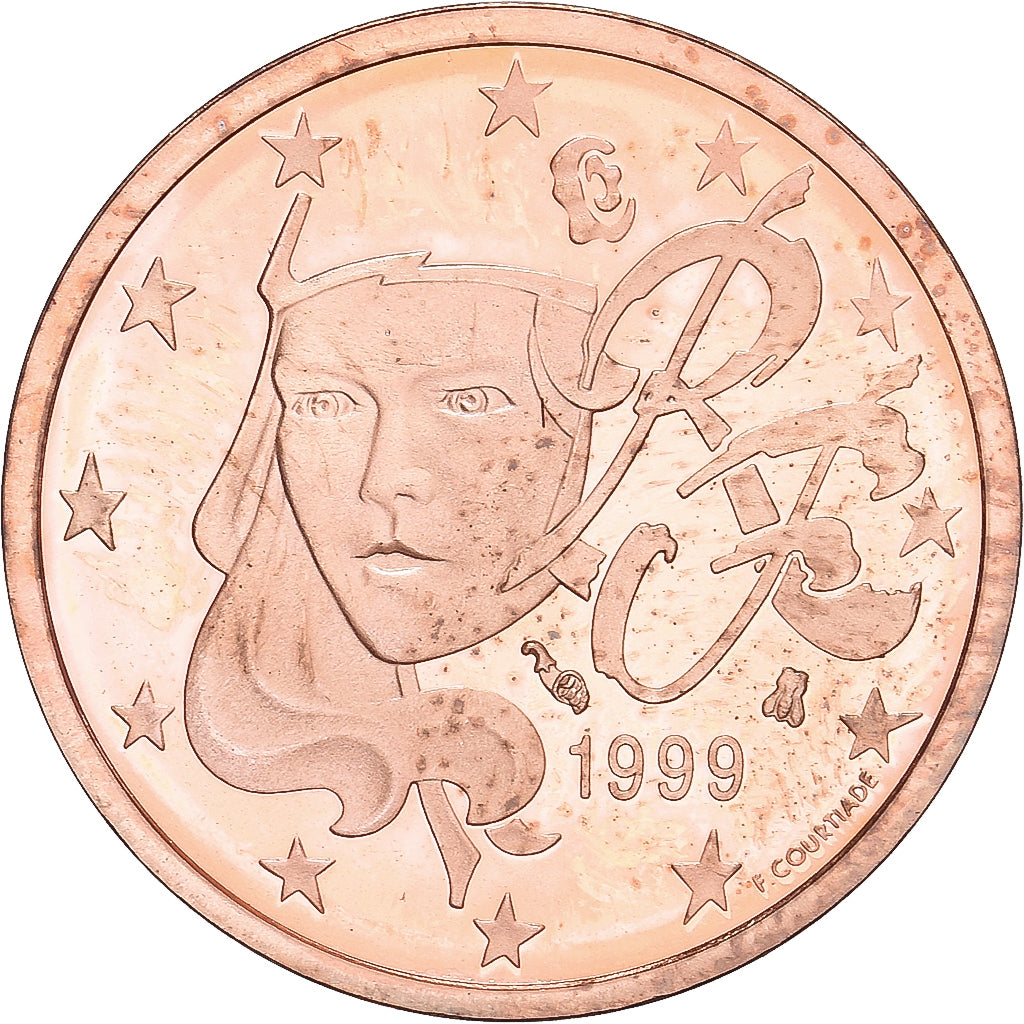 France, 2 Euro Cent, 1999, Paris, BE, FDC, Cuivre plaqué acier, KM:1283