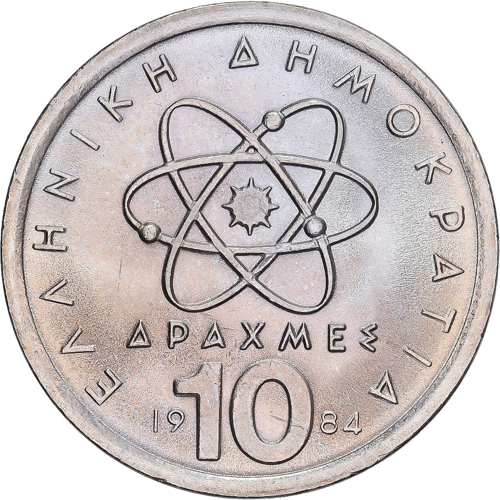 Grecia, 10 Drachmes, 1984, Athens, Proof, SPL, Rame-nichel, KM:132