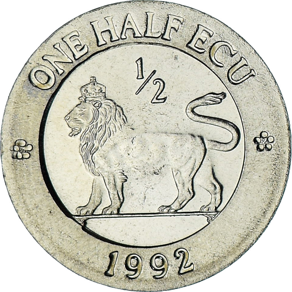 United Kingdom, 1/2 Ecu Europa, 1992, Tower mint, BU, MS(64), Copper-nickel