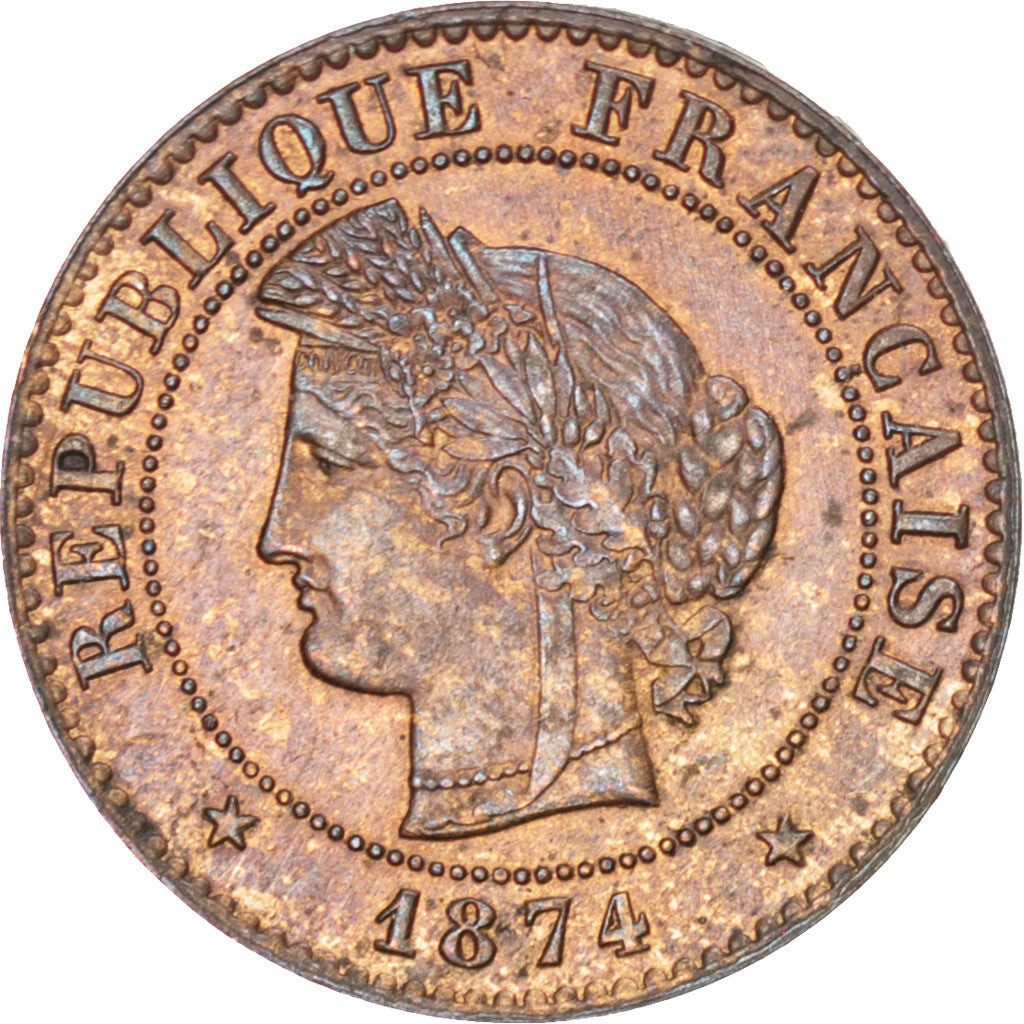 Coin, France, Cérès, Centime, 1874, Paris, AU(55-58), Bronze, KM:826.1