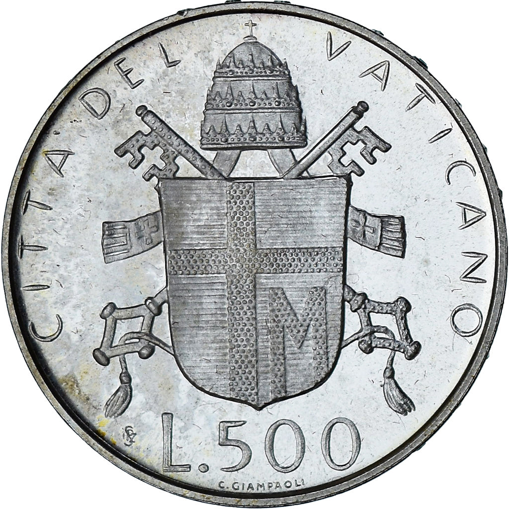 Vaticano, Jean-Paul II, 500 Lire, 1979 - Anno I, Roma, BE, SC+, Plata, KM:148