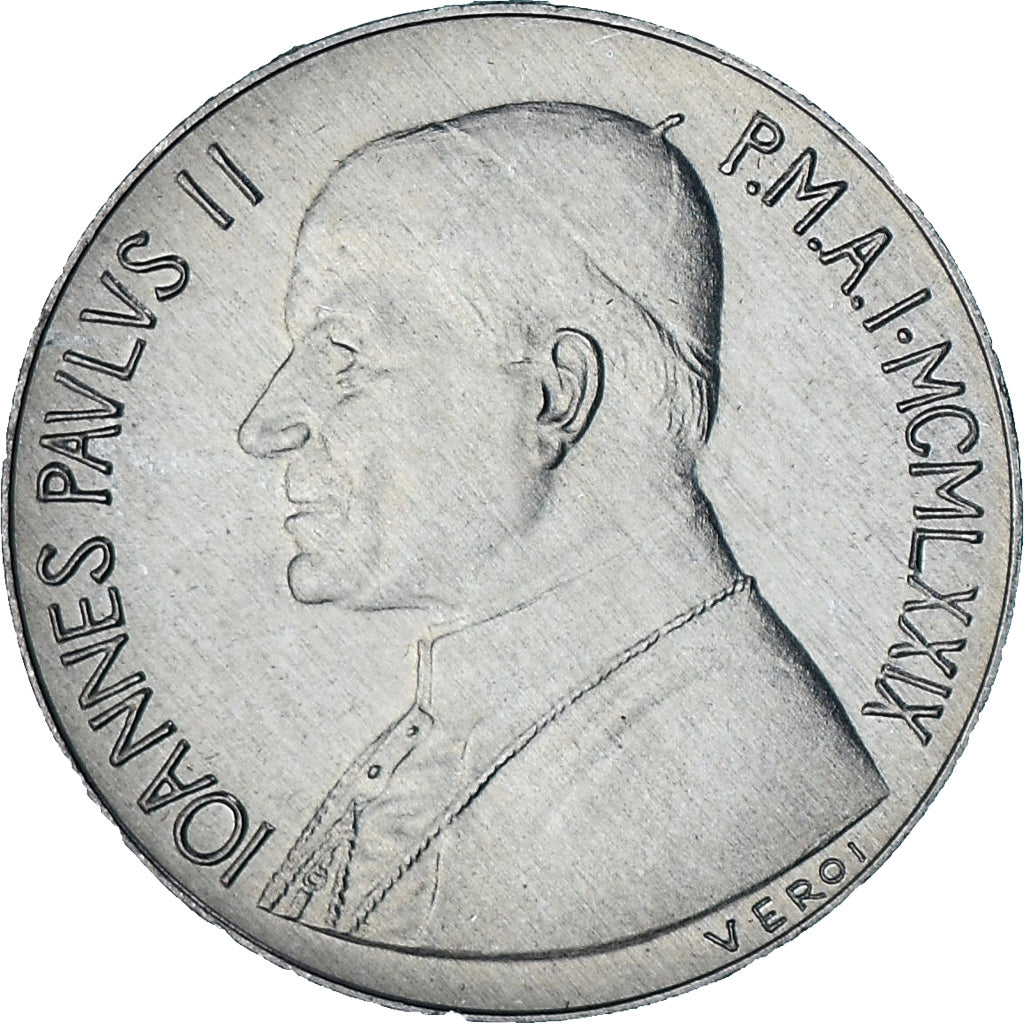 Vaticano, Jean-Paul II, 10 Lire, 1979 - Anno I, Roma, BU, SC+, Aluminio, KM:143