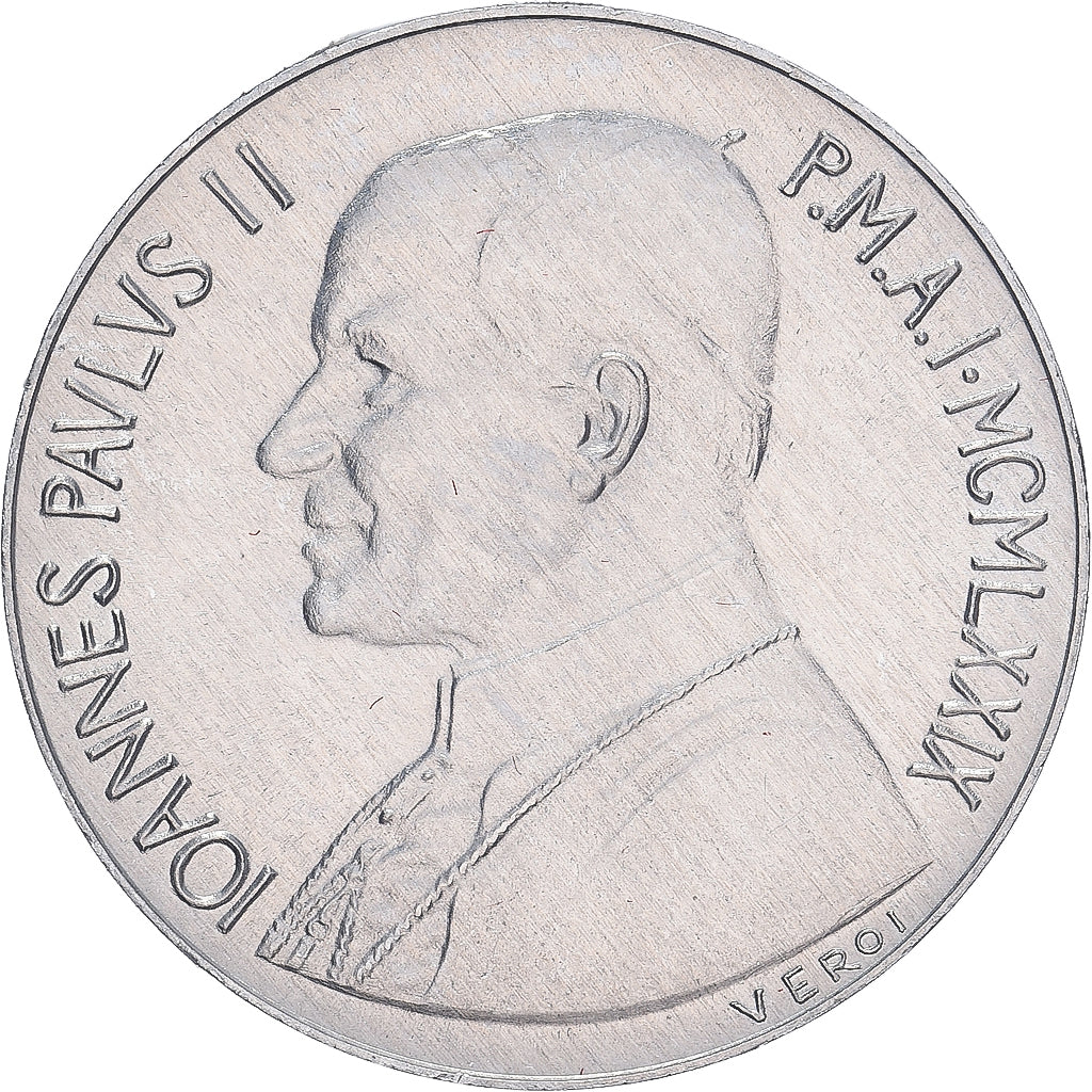 Vaticaan, Jean-Paul II, 10 Lire, 1979 - Anno I, Roma, BU, UNC, Aluminium, KM:143