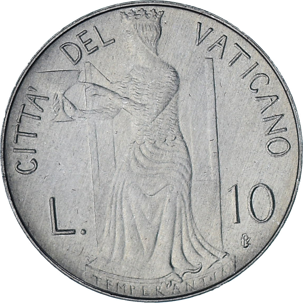 Vaticano, Jean-Paul II, 10 Lire, 1979 - Anno I, Roma, BU, SC+, Aluminio, KM:143