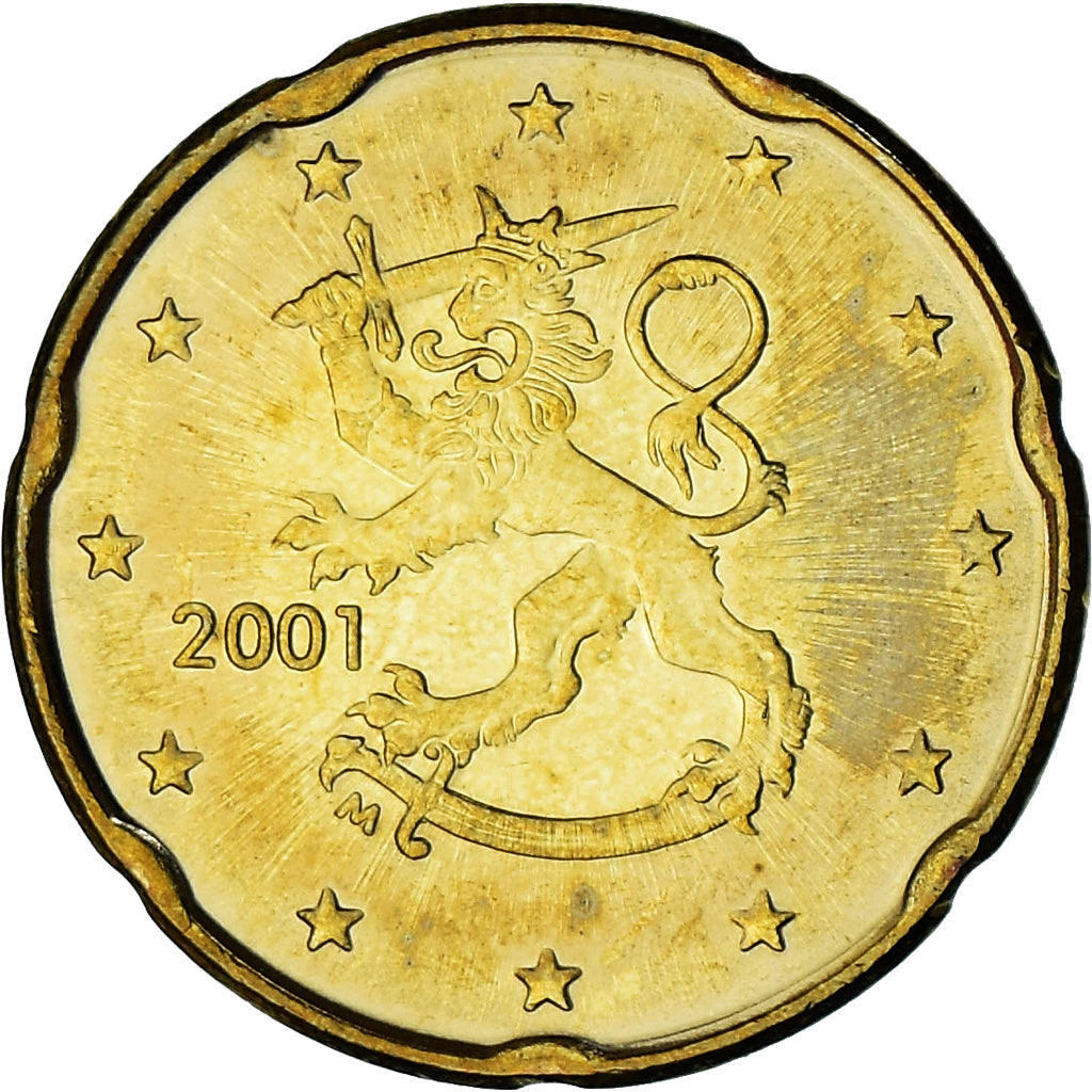 Finnland, 20 Euro Cent, 2001, Vantaa, UNZ, Nordic gold, KM:102
