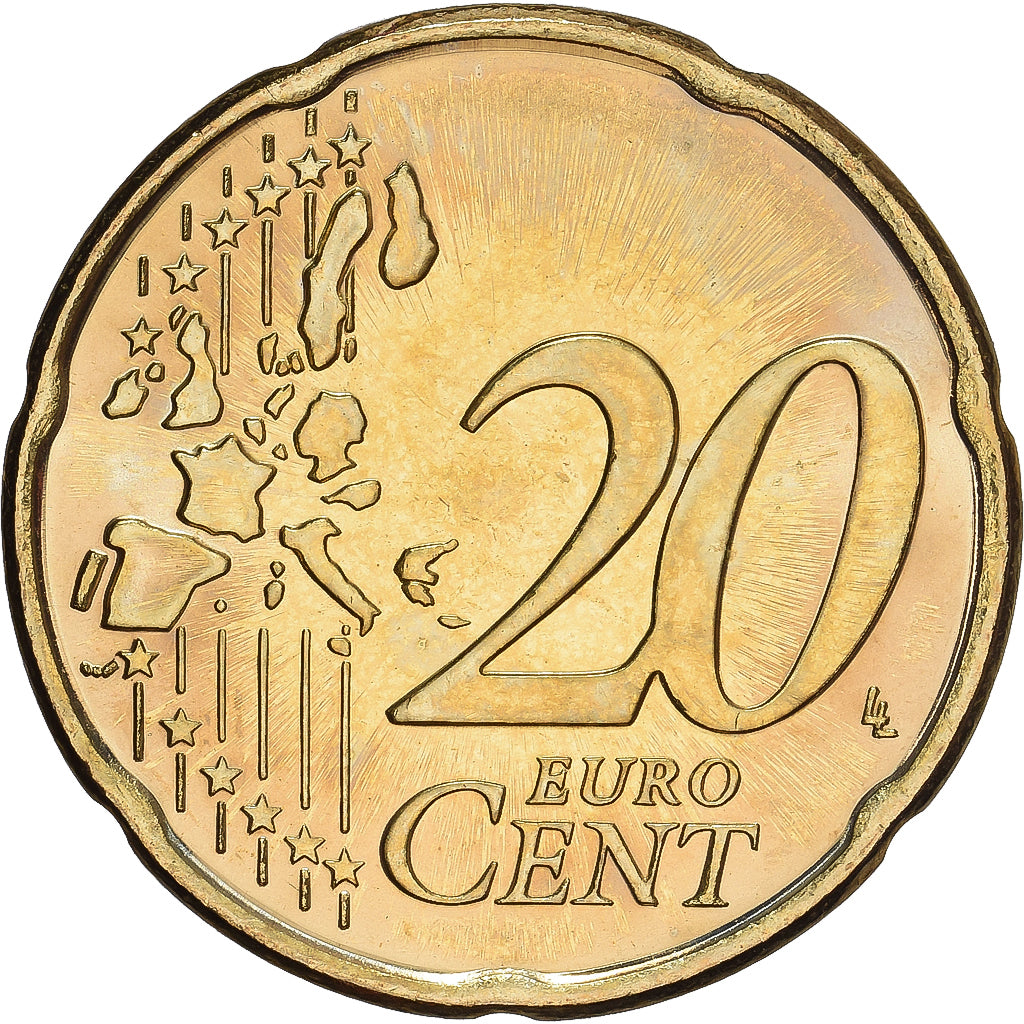 Finlandia, 20 Euro Cent, 2001, Vantaa, MS(63), Nordic gold, KM:102