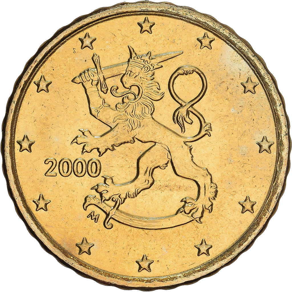 Finlandia, 10 Euro Cent, 2000, Vantaa, MS(63), Nordic gold, KM:101