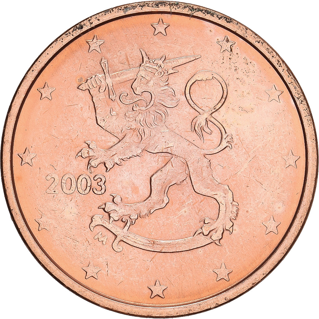 Finlandia, 2 Euro Cent, 2003, Vantaa, MS(63), Miedź platerowana stalą, KM:99