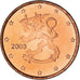 Finnland, Euro Cent, 2003, Vantaa, UNZ, Copper Plated Steel, KM:98