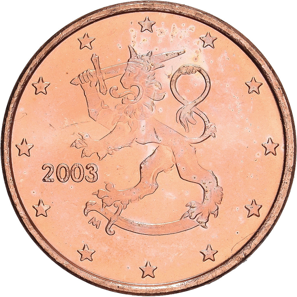 Finlandia, Euro Cent, 2003, Vantaa, MS(63), Miedź platerowana stalą, KM:98