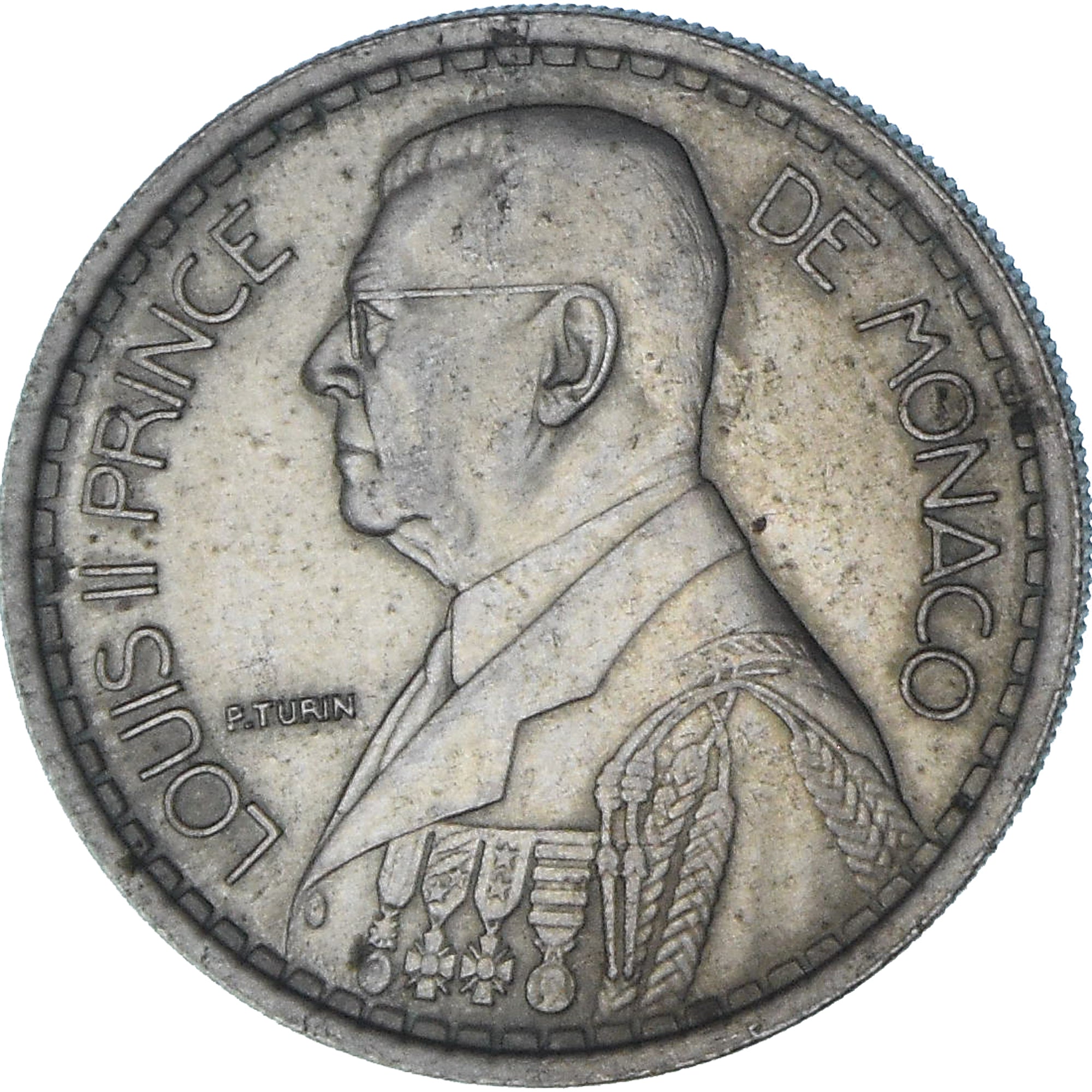 Monaco, Louis II, 20 Francs, 1947, Paris, EF(40-45), Miedź-Nikiel, KM:124