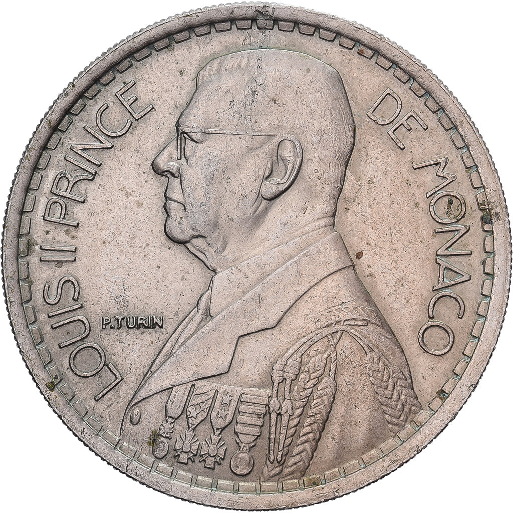 Monaco, Louis II, 20 Francs, 1947, Paris, BB, Rame-nichel, KM:124