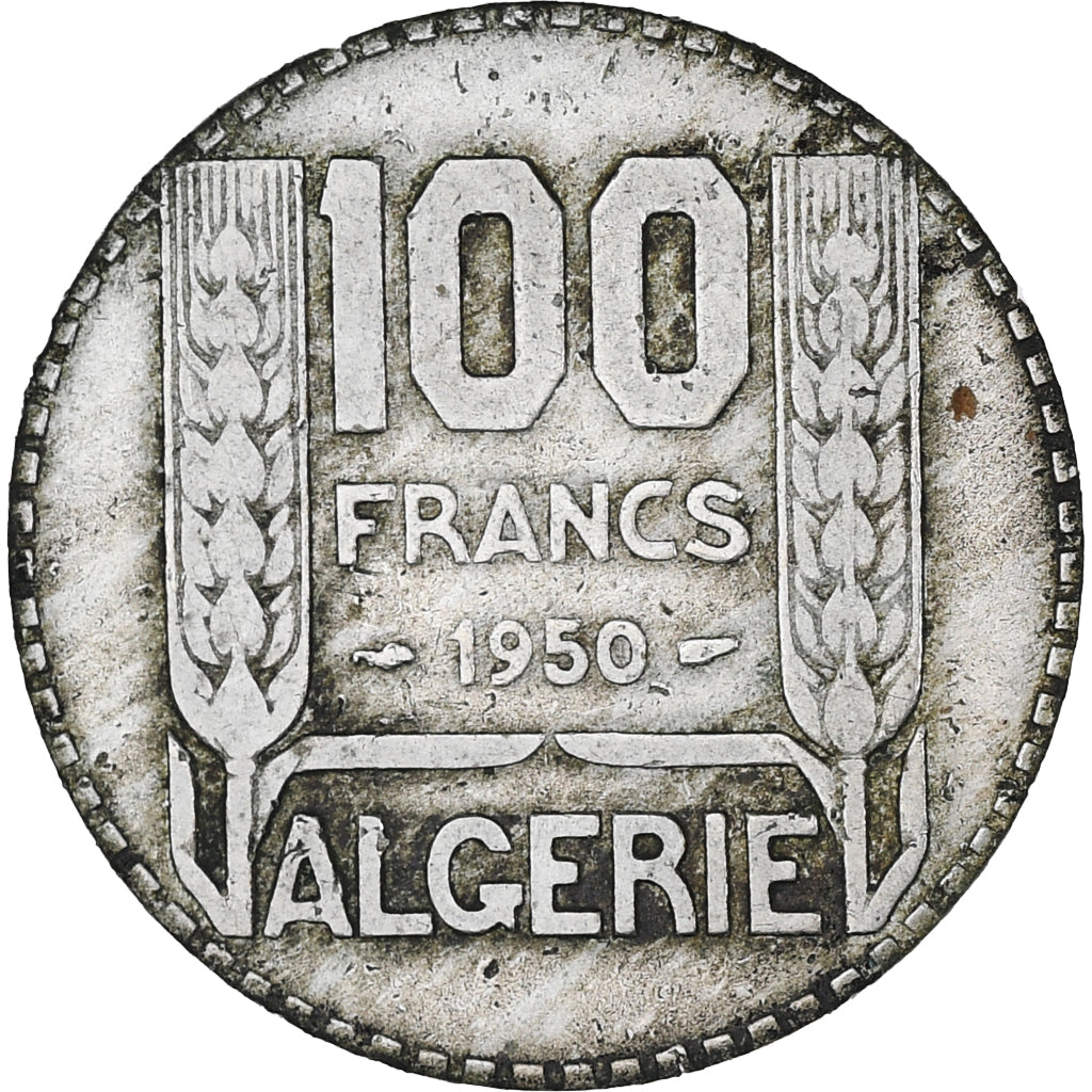 Algeria, Turin, 100 Francs, 1950, Paris, S+, Kupfer-Nickel, KM:93