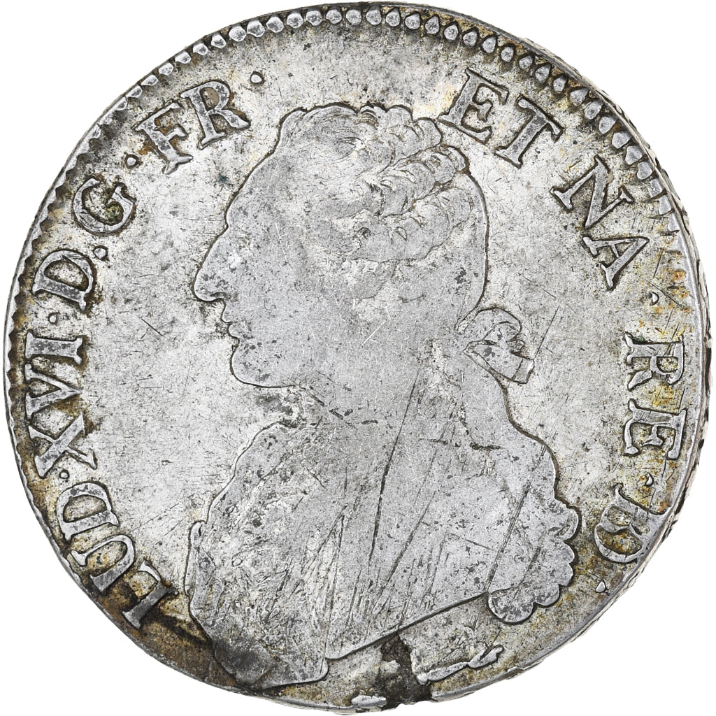 Francia, Louis XVI, Écu de Béarn aux branches d'olivier, 1786, Pau, MB+