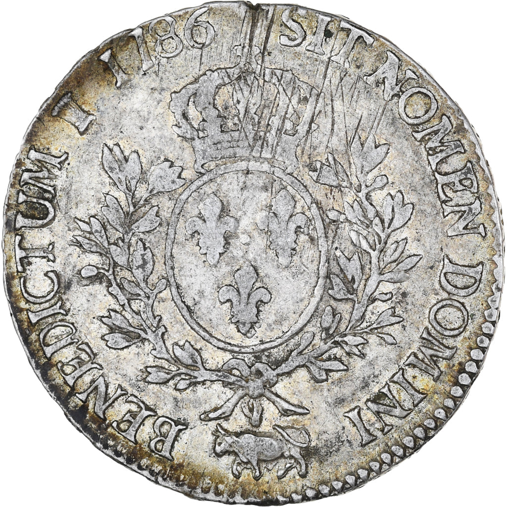 Francia, Louis XVI, Écu de Béarn aux branches d'olivier, 1786, Pau, MB+