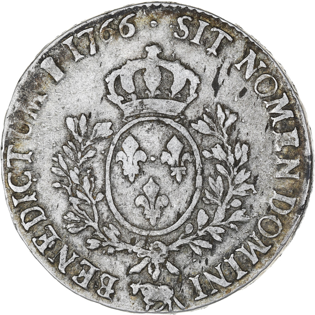 France, Louis XV, Écu de Béarn au bandeau, 1766, Pau, VF(30-35), Silver