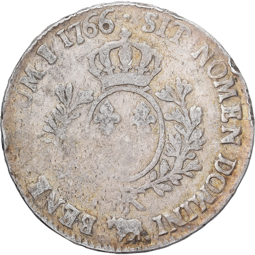 France, Louis XV, Écu de Béarn au bandeau, 1766, Pau, TB, Argent