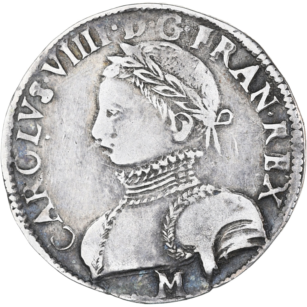 Frankrijk, Charles IX, 1/2 Teston, 1566, Toulouse, ZF, Zilver, Gadoury:419