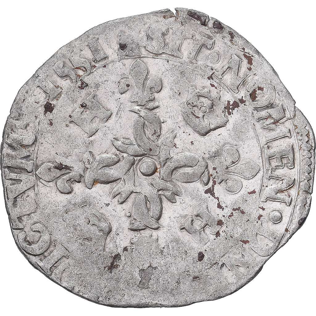 Francja, Henri II, Douzain aux croissants, 1551, Rennes, VF(30-35), Bilon