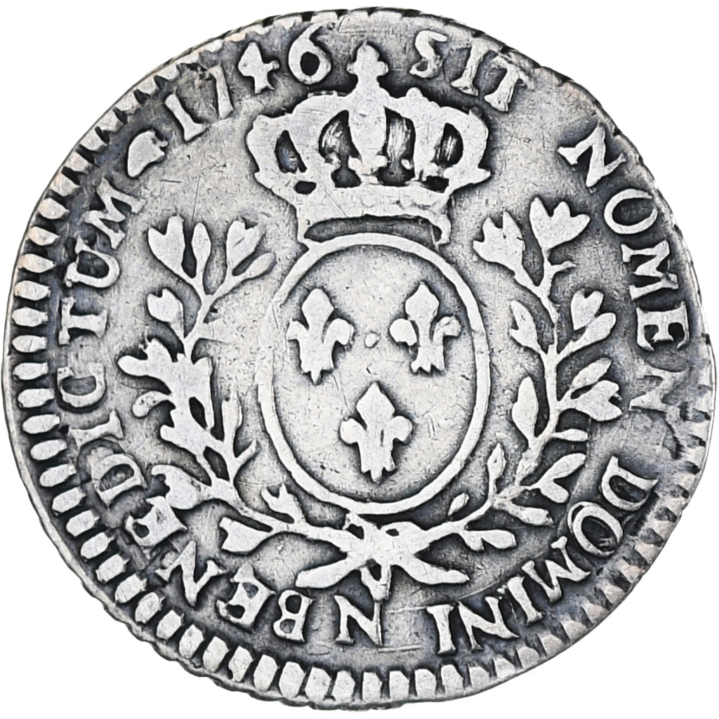 Frankrijk, Louis XV, 1/10 Écu au bandeau, 1746, Montpellier, FR+, Zilver