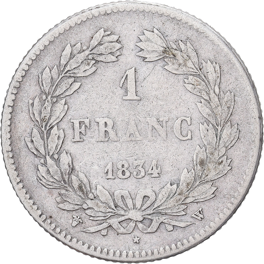 Frankreich, Louis-Philippe, Franc, 1834, Lille, S+, Silber, KM:748.13