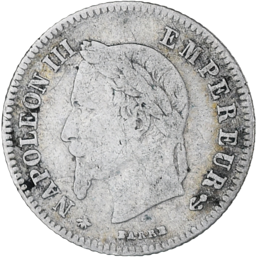 France, Napoleon III, 20 Centimes, 1864, Paris, VF(30-35), Silver, KM:814