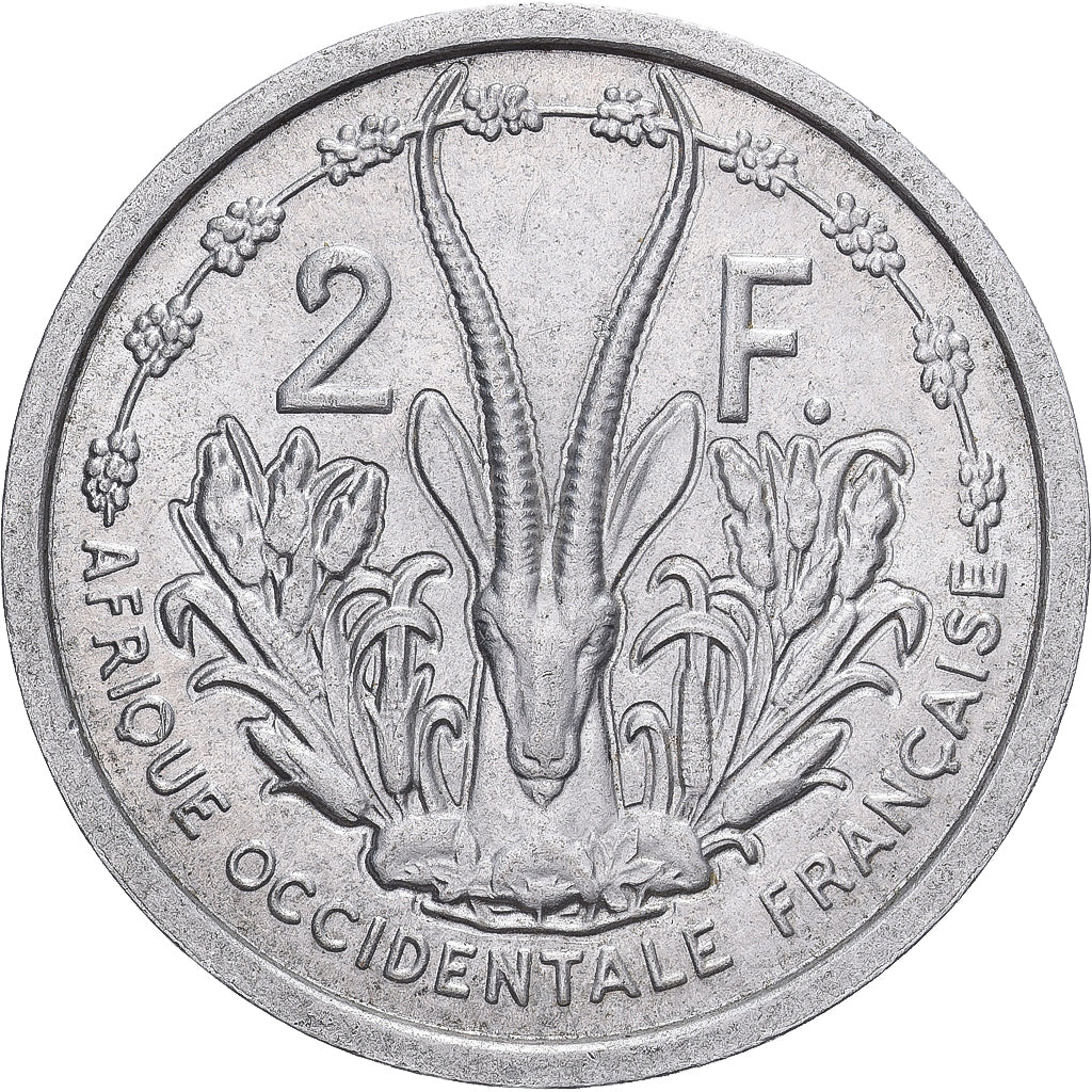 Frans West Afrika, 2 Francs, 1948, Paris, ZF+, Aluminium, KM:4