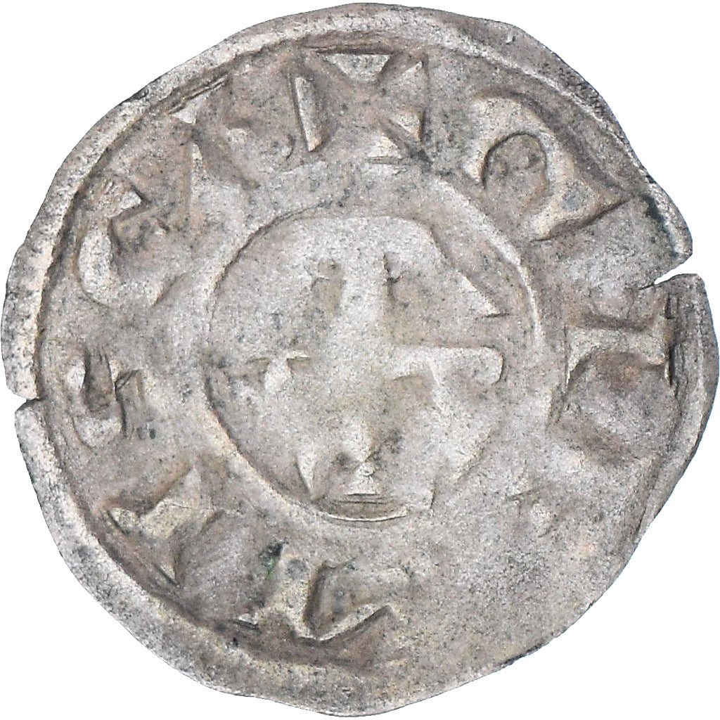 France, Comté de Gien, Geoffroi II, Denier, 1120-1160, Gien, VF(30-35), Billon