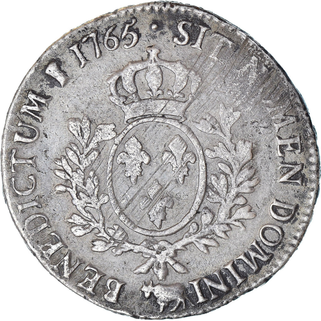 Francia, Louis XV, Écu de Béarn au bandeau, 1765, Pau, MB+, Argento, KM:518