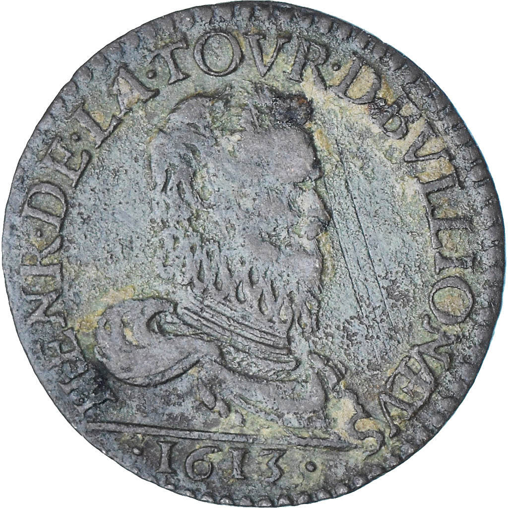 Principato di Sedan, Henri de la Tour d'Auvergne, Liard, 1613, Sedan, MB+, Rame