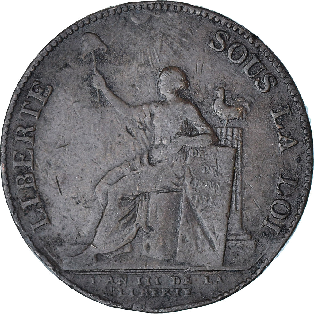 França, Monneron à la Liberté, 2 Sols, 1792, Birmingham, VF(30-35), Bronze