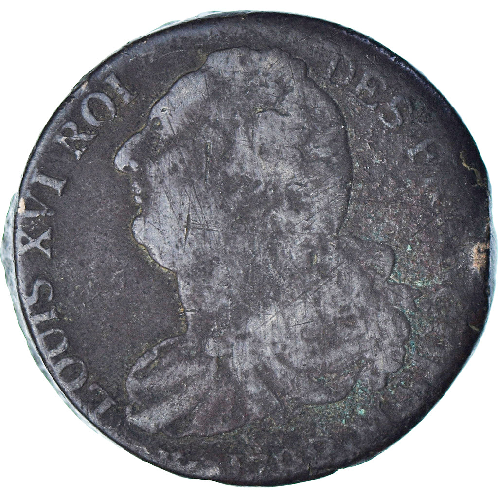 Frankreich, Louis XVI, 2 sols François, 1792 / AN 4, Toulouse, S, Kupfer