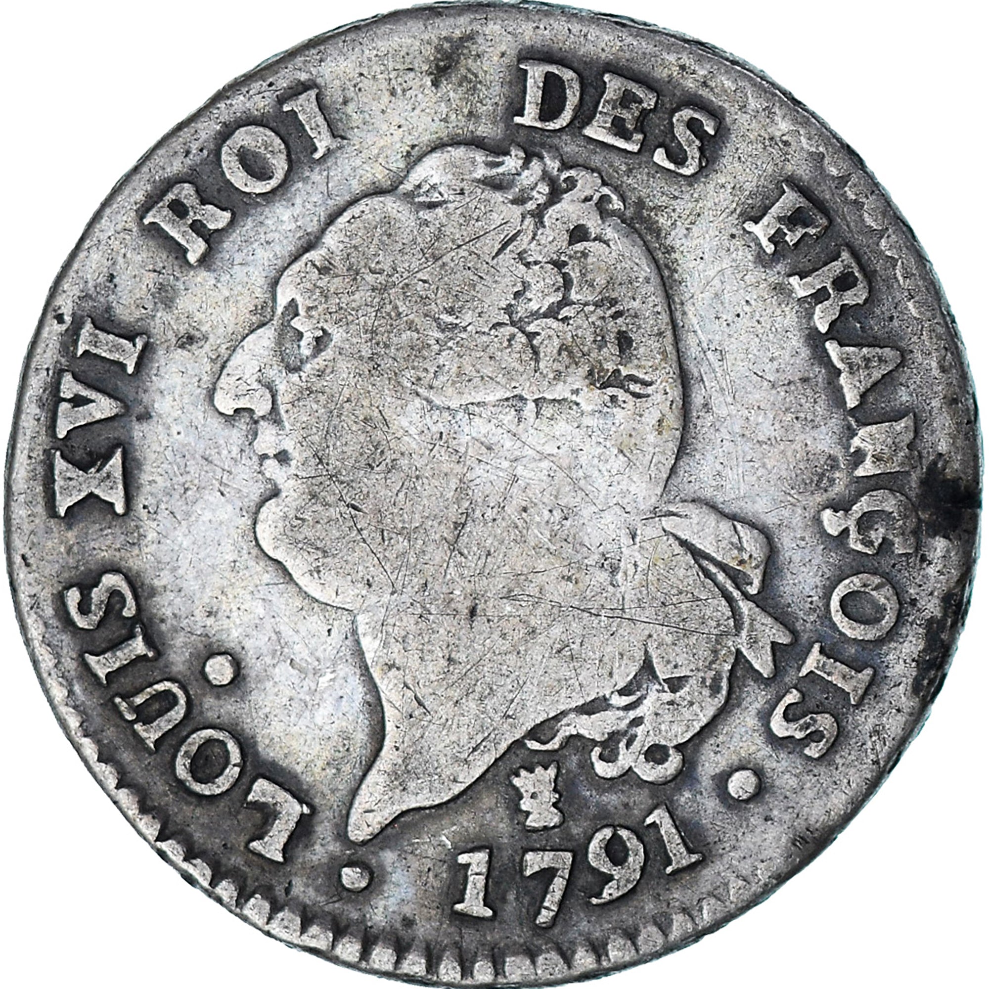 Frankrijk, Louis XVI, 30 sols françois, 1791 / AN 3, Limoges, FR, Zilver