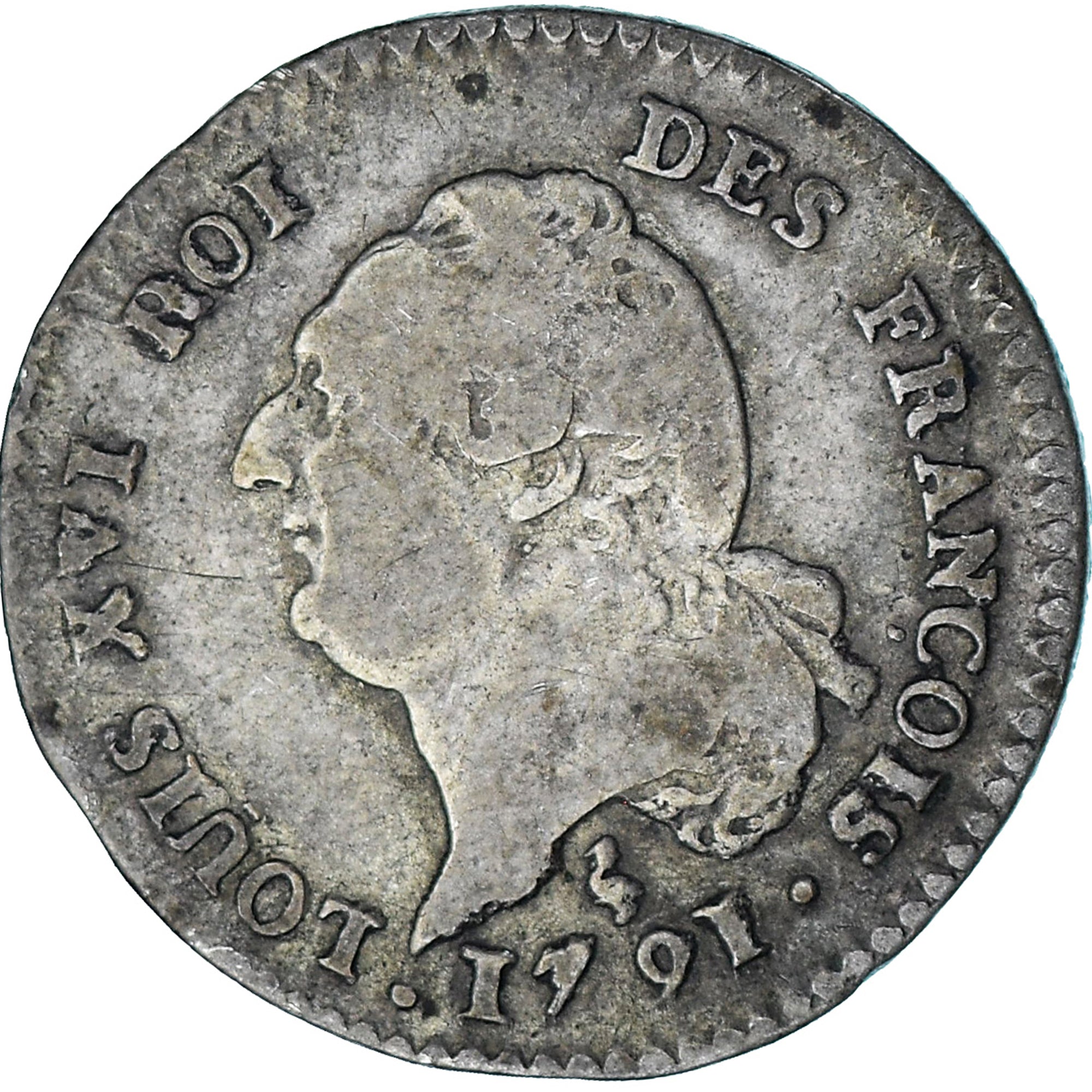 Frankreich, Louis XVI, 15 sols françois, 1791 / AN 3, Paris, S, Silber, KM:604
