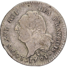 Francia, Louis XVI, 15 sols françois, 1791 / AN 3, Paris, MB, Argento, KM:604