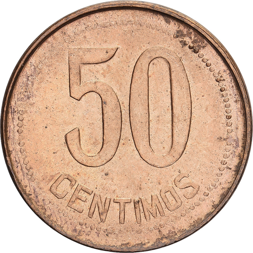 España, 50 Centimos, 1937, SC, Cobre, KM:754