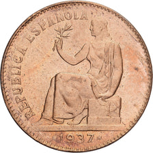 Espanha, 50 Centimos, 1937, MS(63), Cobre, KM:754