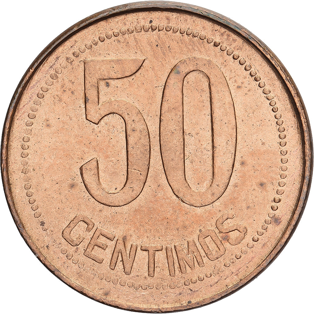 Spanien, 50 Centimos, 1937, UNZ, Kupfer, KM:754