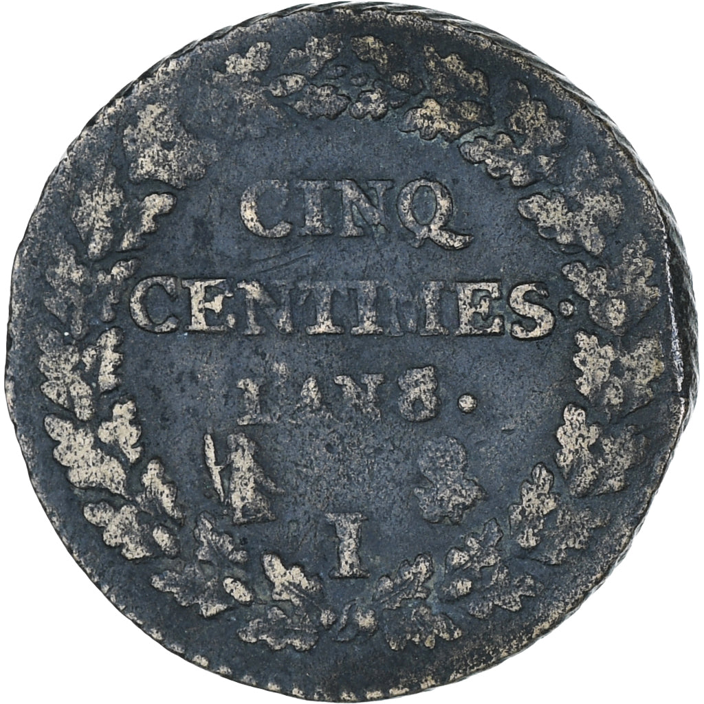 France, Dupré, 5 Centimes, AN 8/5, Limoges, VF(30-35), Copper, KM:640