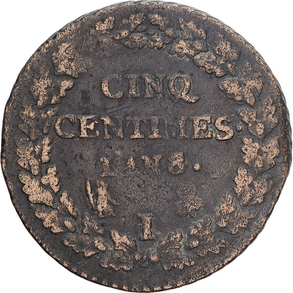 France, Dupré, 5 Centimes, AN 8/5, Limoges, VF(30-35), Copper, KM:640