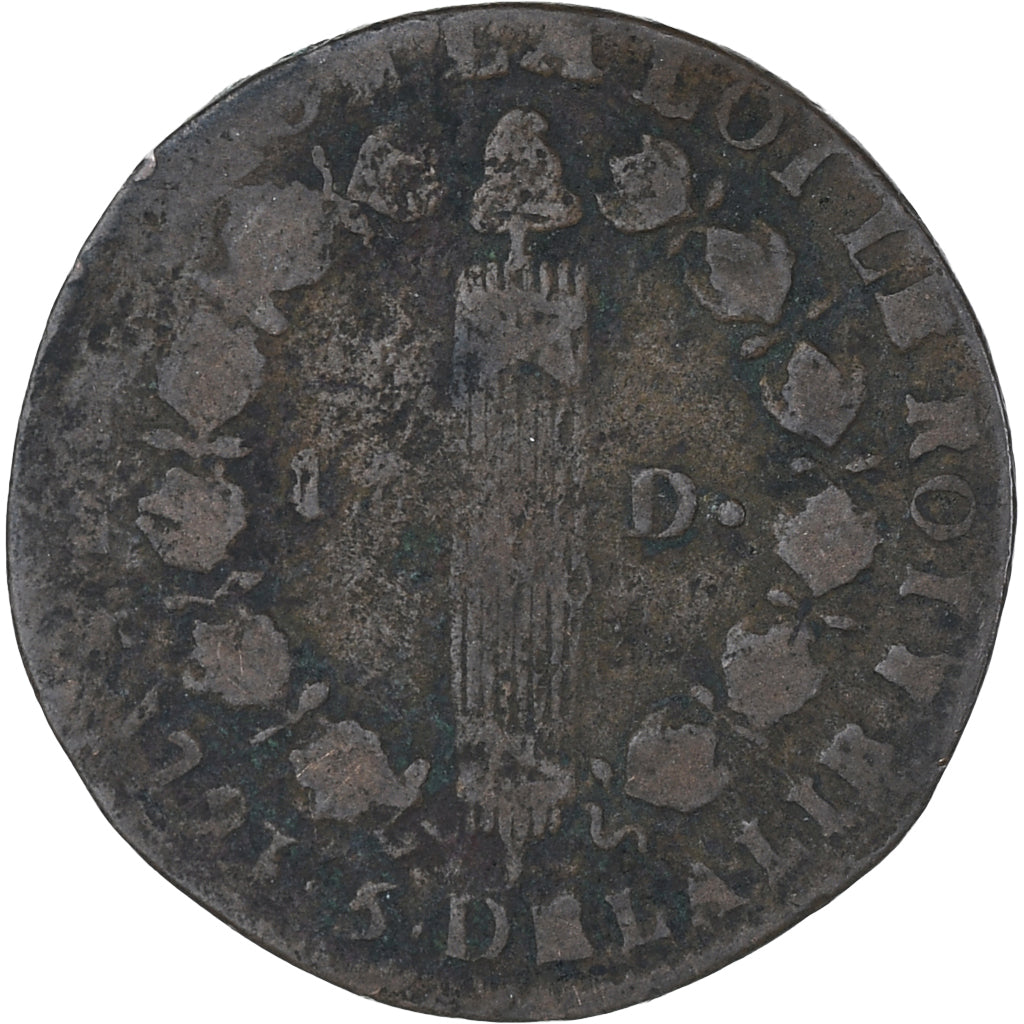 Frankreich, Béarn, Louis XVI, 12 deniers françois, 1793·5, Pau, S, Kupfer