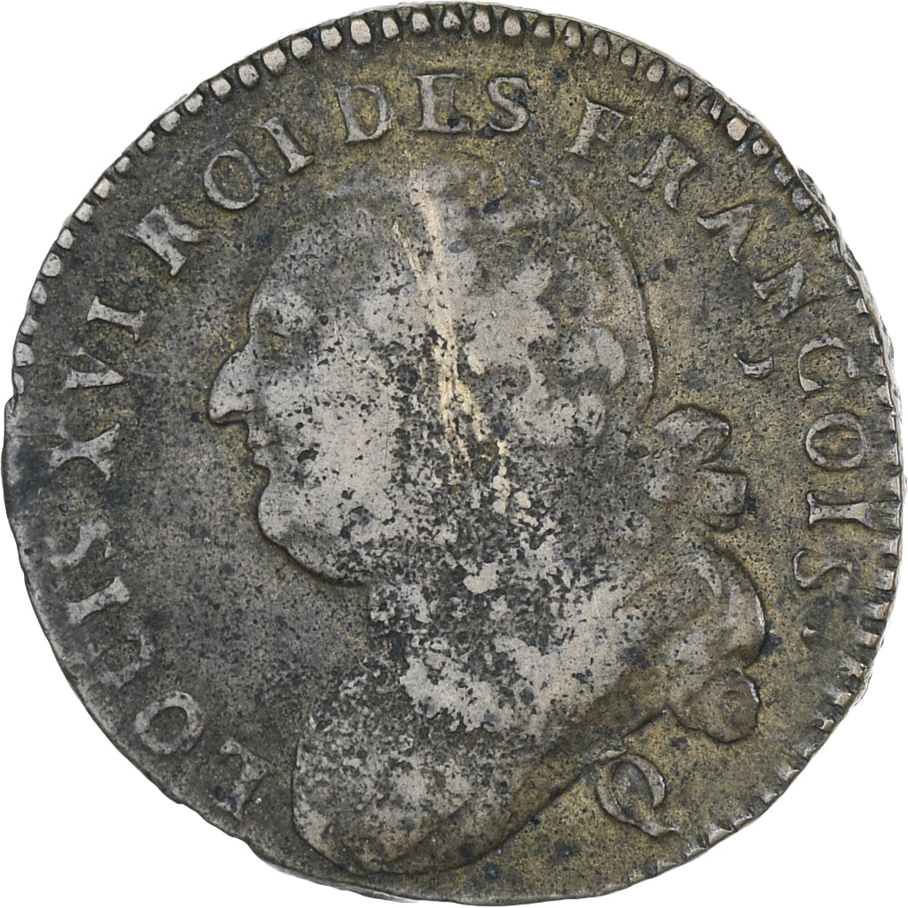 Frankreich, Louis XVI, 12 deniers françois, 1792⸱4, Perpignan, S+, Kupfer
