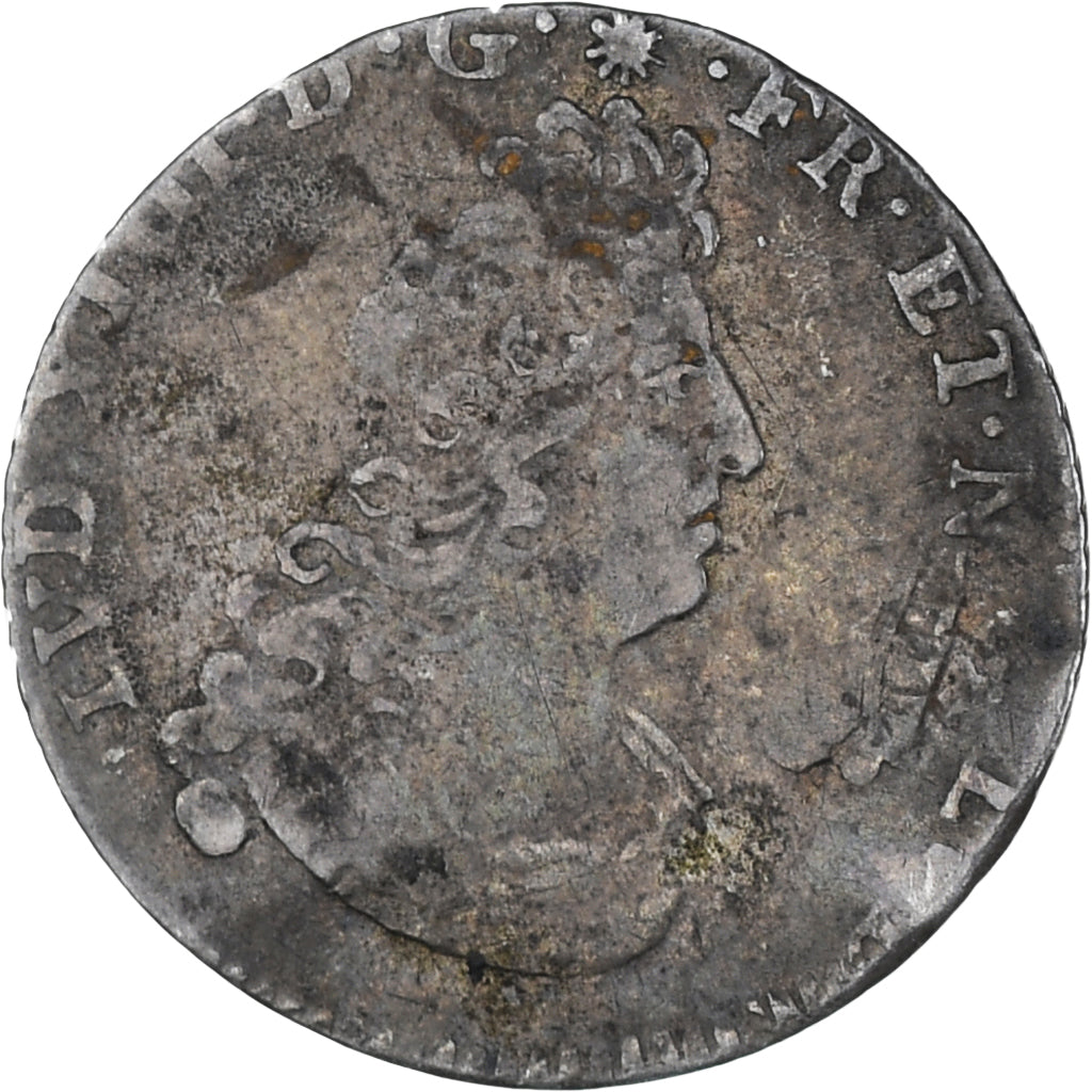 France, Louis XIV, 1/12 Ecu aux 8 L, 1705, Caen, réformé, VF(30-35), Silver