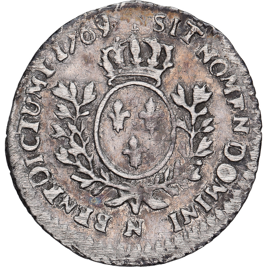 France, Louis XV, 1/20 Écu au bandeau, 1769, Montpellier, TTB, Argent