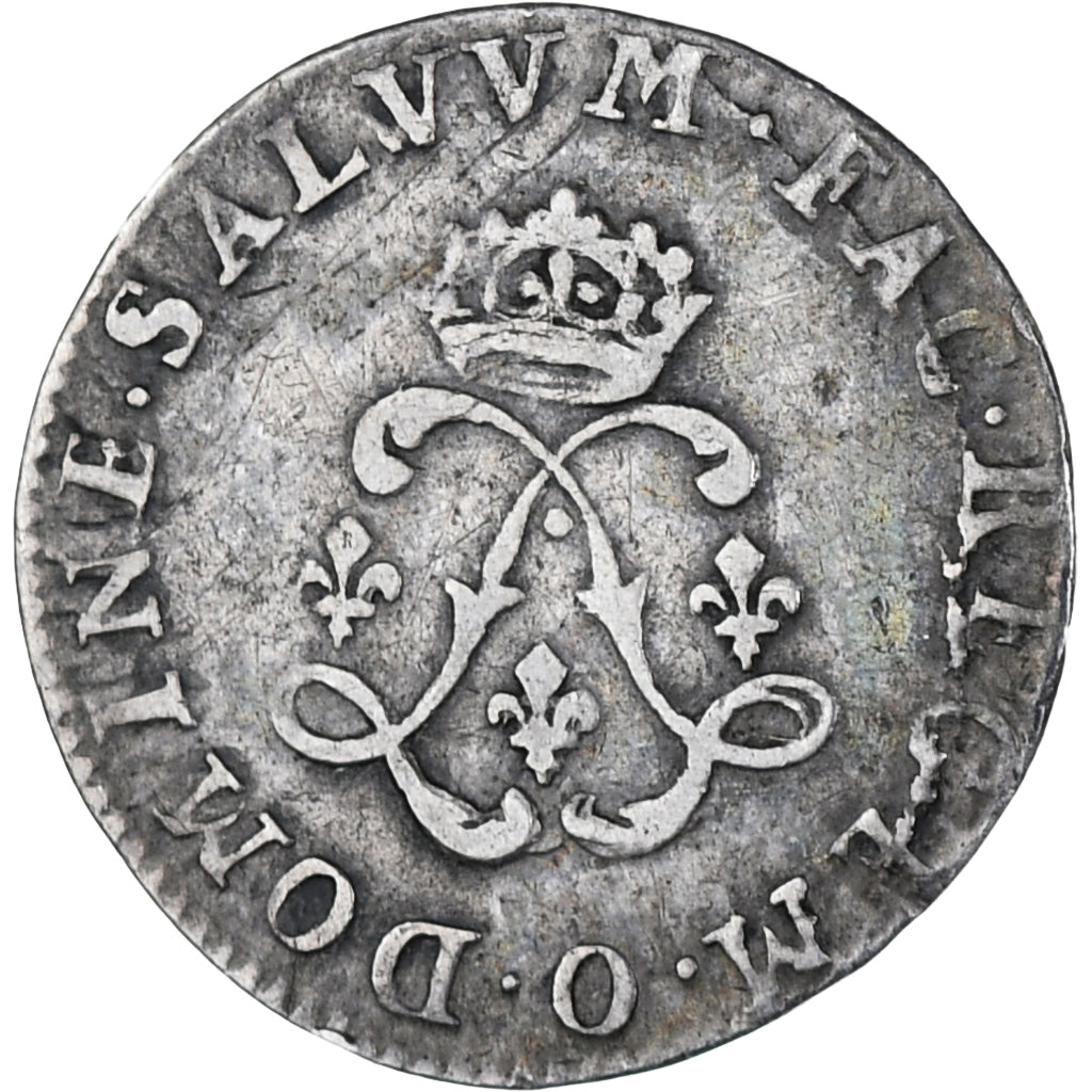 Francia, Louis XIV, 4 Sols aux 2 L, 1692, Riom, MB+, Argento, KM:281
