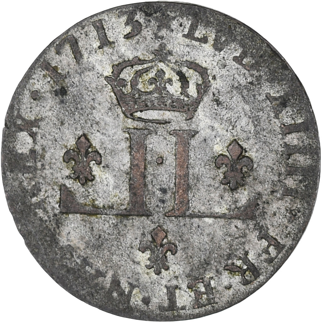 France, Louis XIV, XXX Deniers aux 2 L couronnés, 1713, Lyon, EF(40-45)